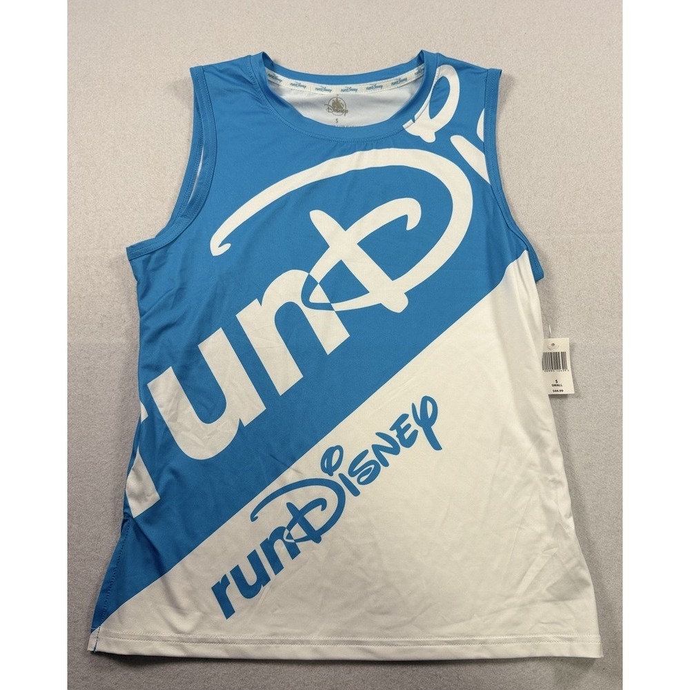 Run Disney Women's Tank Top Size Small Blue And White Disney World